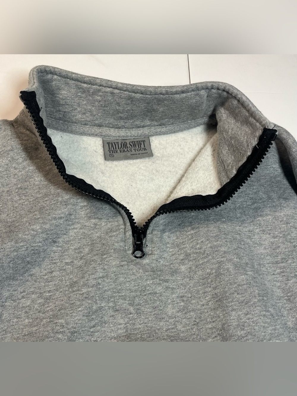 Taylor Swift S The Eras Tour Gray Quarter Zip Crewneck Sweatshirt Official Merch - Picture 11 of 16